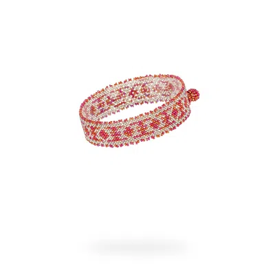 Kuu Women's Mini Bracelet - Iridescent Rose & Platinum In Animal Print