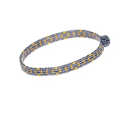 Kuu Women's Mini Linear Bracelet - Metallic Gray, Gold