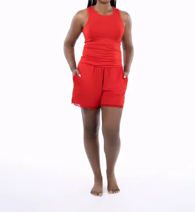 Kuula Sleepwear Sleep Shorts Breathable Bamboo Sleepwear In Adrenaline Rush In Red