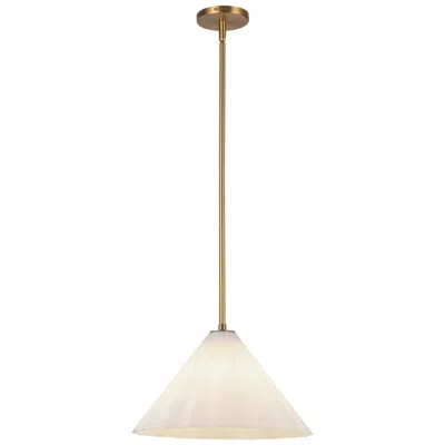Kuzco Alora Mood Serena E26 14-in Aged Gold/opal Glass Pendant