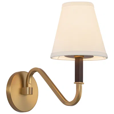 Kuzco Sloan 12-in Brushed Gold Wall/vanity Light With White Linen Shade