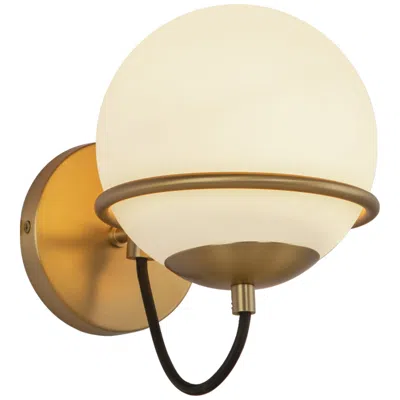 Kuzco Alba 10" High Aged Gold Wall Sconce In Multi