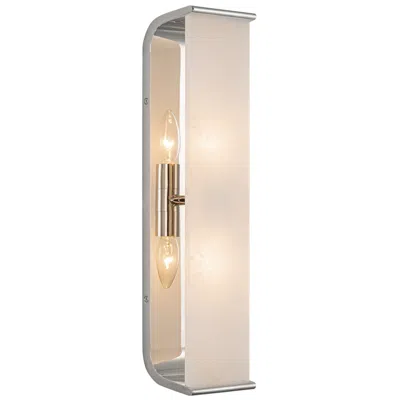 Kuzco Alora Abbott E12 19-in Polished Nickel/alabaster Wall Vanity