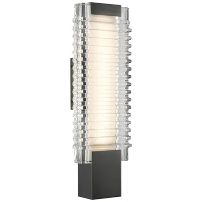 Kuzco Alora Alai Led 18-in Urban Bronze/ribbed Glass Wall Vanity