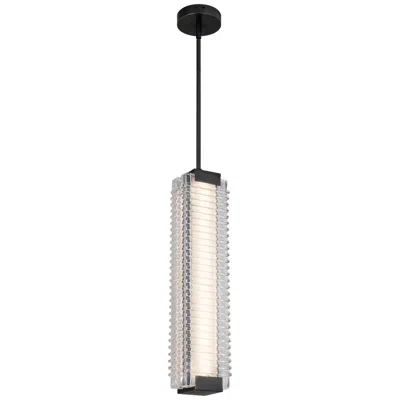 Kuzco Alora Alai Led 24-in Urban Bronze/ribbed Glass Pendant