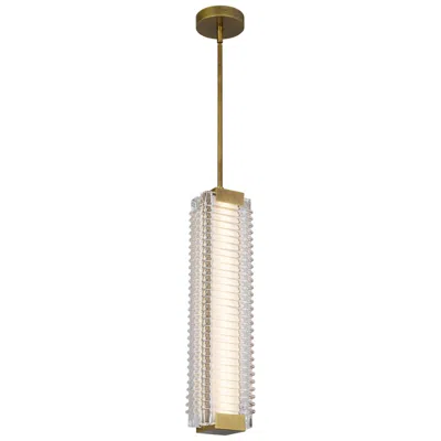 Kuzco Alora Alai Led 24-in Vintage Brass/ribbed Glass Pendant