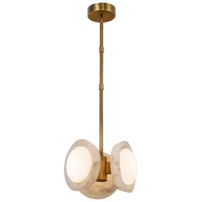 Kuzco Alora Alonso Led 13-in Vintage Brass/alabaster Pendant