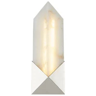 Kuzco Alora Caesar Led 12-in Polished Nickel/alabaster Wall Vanity