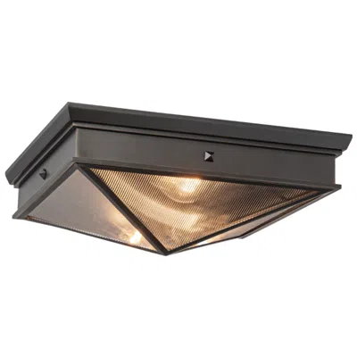 Kuzco Alora Cairo E26 15-in Ribbed Glass/urban Bronze Flush Mount