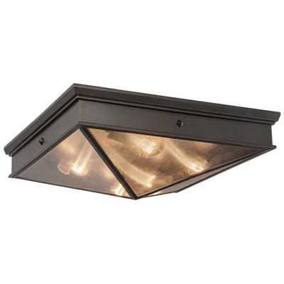Kuzco Alora Cairo E26 19-in Ribbed Glass/urban Bronze Flush Mount