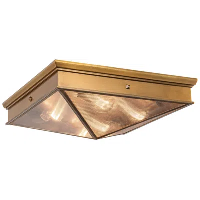 Kuzco Alora Cairo E26 19-in Ribbed Glass/vintage Brass Flush Mount