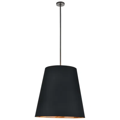 Kuzco Alora Calor E26 25-in Black Linen With Gold Parchment/urban Bronze Pendant
