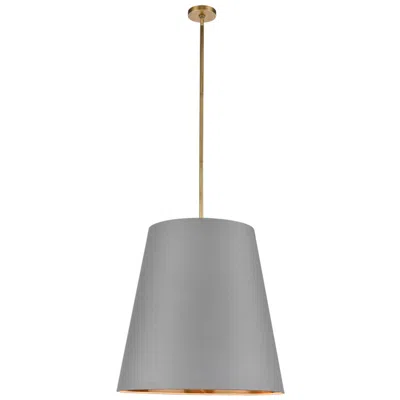 Kuzco Alora Calor E26 25-in Gray Linen With Gold Parchment/vintage Brass Pendant