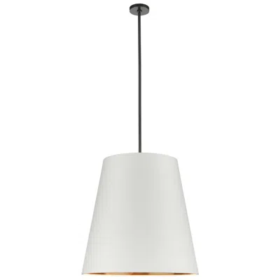 Kuzco Alora Calor E26 25-in Urban Bronze/white Linen With Gold Parchment Pendant