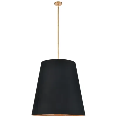Kuzco Alora Calor E26 30-in Black Linen Gold Parchment/vintage Brass Pendant