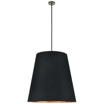 Kuzco Alora Calor E26 30-in Black Linen With Gold Parchment/urban Bronze Pendant