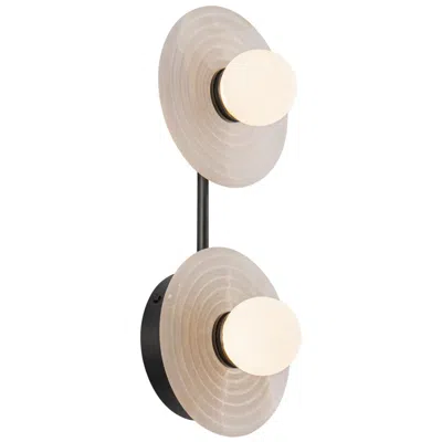 Kuzco Alora Dahlia Led 14-in Urban Bronze/alabaster Wall Vanity