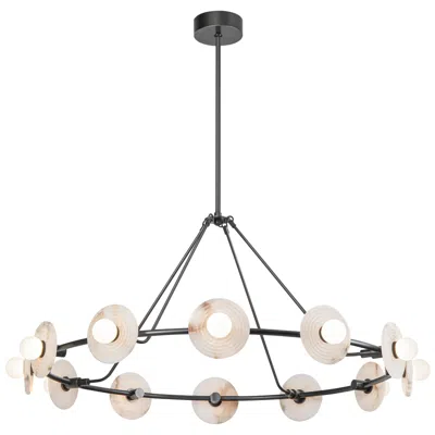 Kuzco Alora Dahlia Led 46-in Urban Bronze/alabaster Led Chandeliers