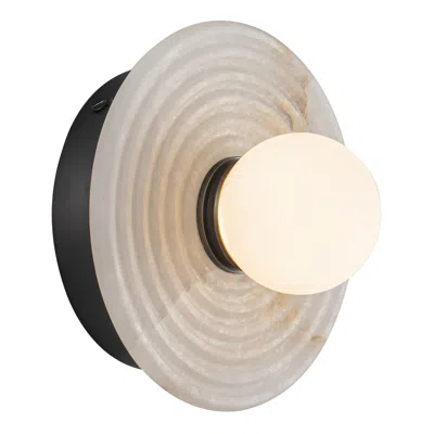 Kuzco Alora Dahlia Led 6-in Urban Bronze/alabaster Wall Vanity