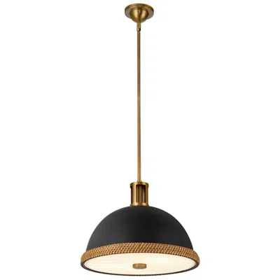 Kuzco Alora Doral E26 16-in Matte Black/vintage Brass Pendant