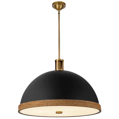 Kuzco Alora Doral E26 24-in Matte Black/vintage Brass Pendant