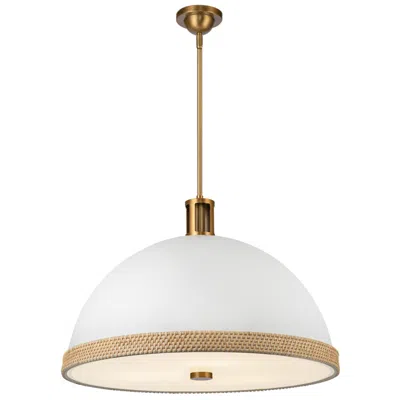 Kuzco Alora Doral E26 24-in Matte White/vintage Brass Pendant