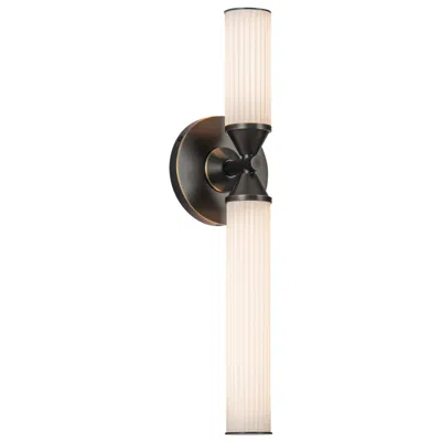 Kuzco Alora Edwin Led 18-in Urban Bronze/frosted Ribbed Glass Wall Vanity