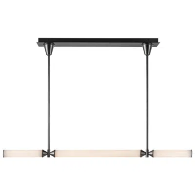 Kuzco Alora Edwin Led 48-in Urban Bronze/frosted Ribbed Glass Linear Pendant