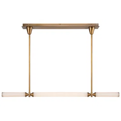 Kuzco Alora Edwin Led 48-in Vintage Brass/frosted Ribbed Glass Linear Pendant