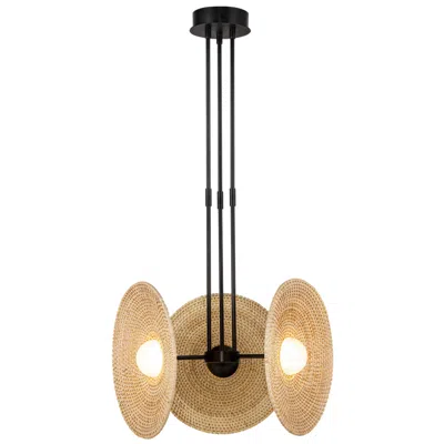 Kuzco Alora Harbour Led 18-in Urban Bronze/woven Pendant