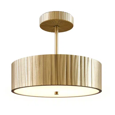 Kuzco Alora Kensington Led 12-in Vintage Brass Semi-flush Mount