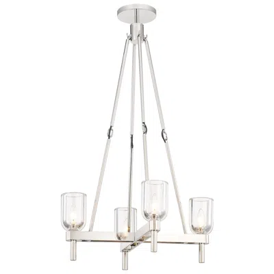 Kuzco Alora Lucian E12 22-in Clear Crystal/polished Nickel Pendant