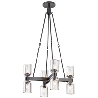 Kuzco Alora Lucian E12 22-in Clear Crystal/urban Bronze Chandelier