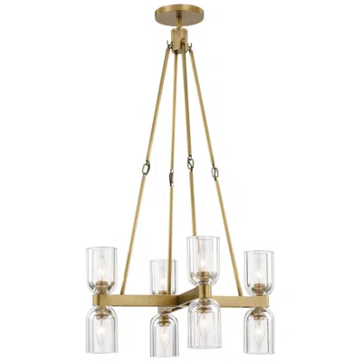 Kuzco Alora Lucian E12 22-in Clear Crystal/vintage Brass Chandelier
