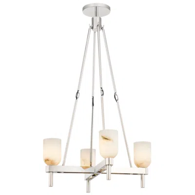 Kuzco Alora Lucian E12 22-in Polished Nickel/alabaster Pendant