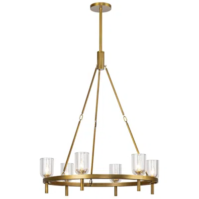 Kuzco Alora Lucian E12 32-in Clear Crystal/vintage Brass Chandelier