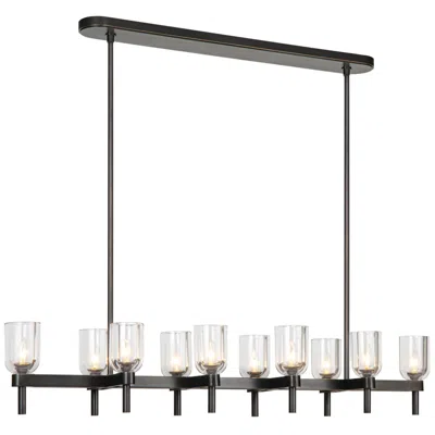 Kuzco Alora Lucian E12 52-in Clear Crystal/urban Bronze Linear Pendant