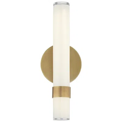Kuzco Alora Madison Led 14-in Vintage Brass/glossy Opal Wall Vanity