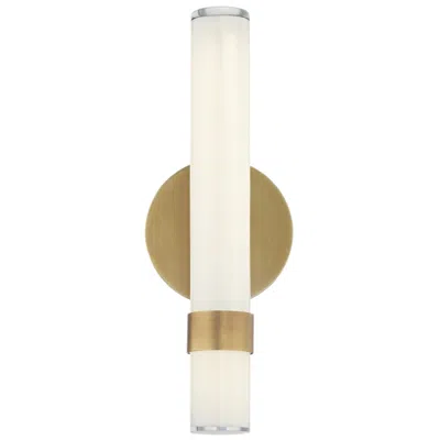 Kuzco Alora Madison Led 14-in Vintage Brass/glossy Opal Wall Vanity