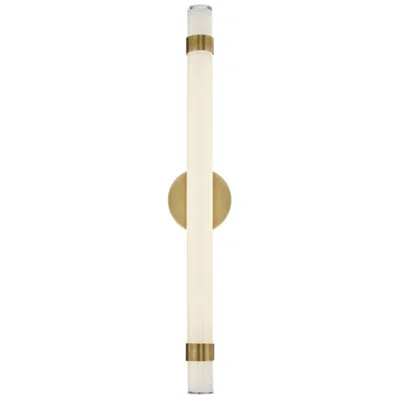 Kuzco Alora Madison Led 30-in Vintage Brass/glossy Opal Wall Vanity