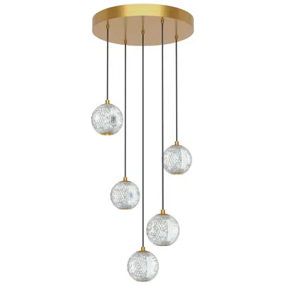 Kuzco Alora Marni Led 5 Head Natural Brass Multi-pendant