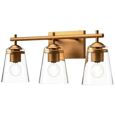 Kuzco Alora Mood Addison E26 22-in Aged Gold/clear Glass Vanity Light