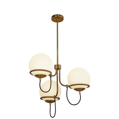 Kuzco Alora Mood Alba E26 23-in Aged Gold/opal Glass Chandelier