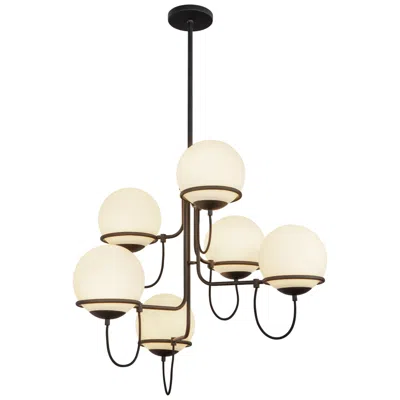 Kuzco Alora Mood Alba E26 32-in Matte Black/opal Glass Chandelier