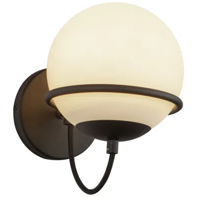 Kuzco Alora Mood Alba E26 7-in Matte Black/opal Glass Wall Vanity