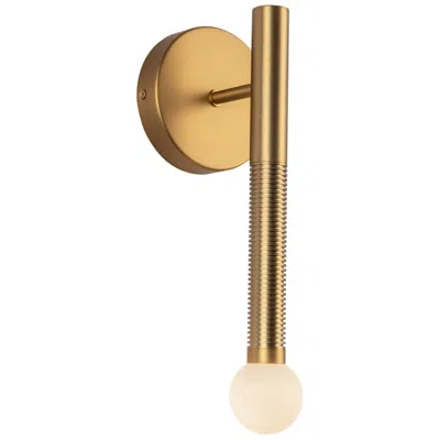 Kuzco Alora Mood Arden Led 14-in Brushed Gold/opal Glass Wall Vanity