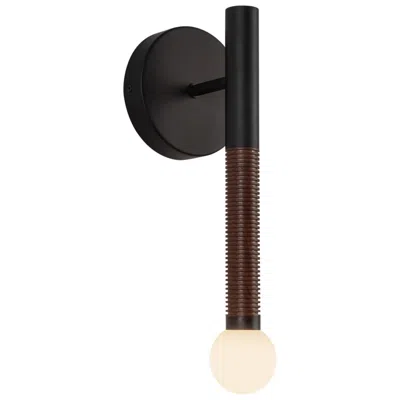 Kuzco Alora Mood Arden Led 14-in Matte Black/opal Glass Wall Vanity