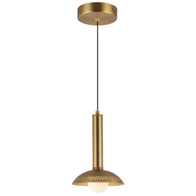 Kuzco Alora Mood Arden Led 9-in (with Shade) Brushed Gold/opal Glass Pendant