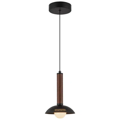 Kuzco Alora Mood Arden Led 9-in (with Shade) Matte Black/opal Glass Pendant