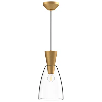 Kuzco Alora Mood Arlo E26 7-in Brushed Gold/clear Glass Pendant